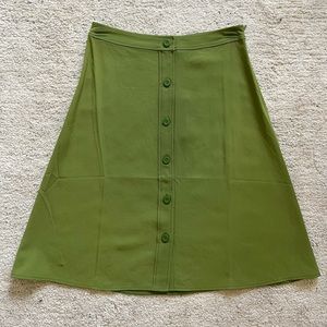 EVERLANE Japanese GoWeave Swing Skirt in Green